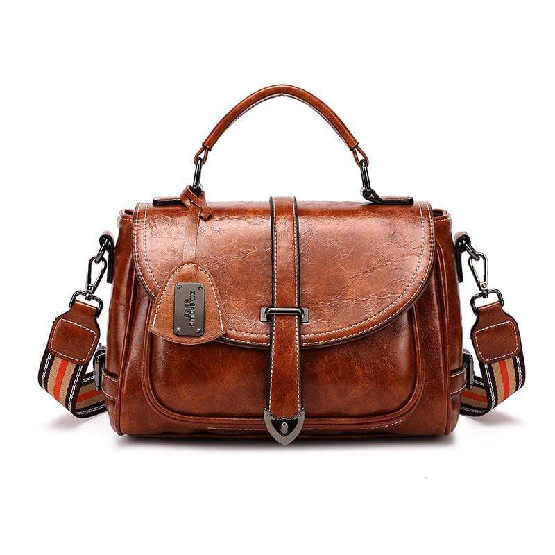 Woman Vintage Classic Leather Multi Pocket Handbag Work Large Capacity ...