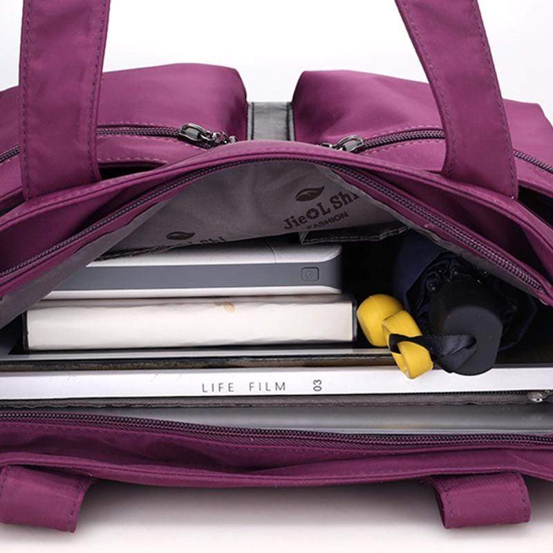 Obangbag Women Chic Stylish Large Capacity Multi Pockets Nylon Handbag Shoulder Bag for Travel