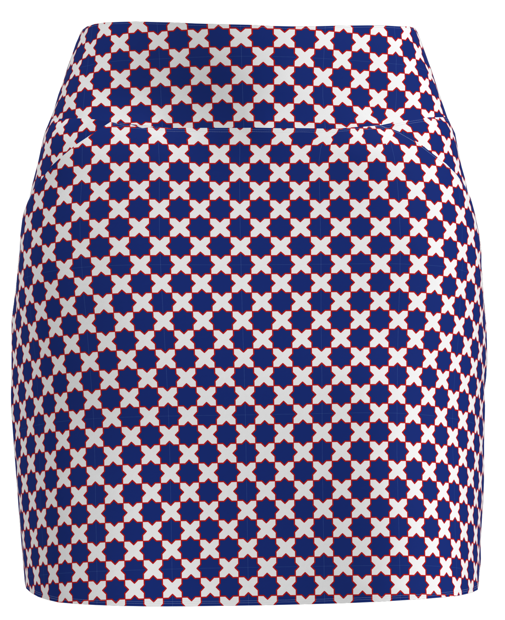 AB Sport Women's Red White and Blue Mosaic Print Golf Skirt