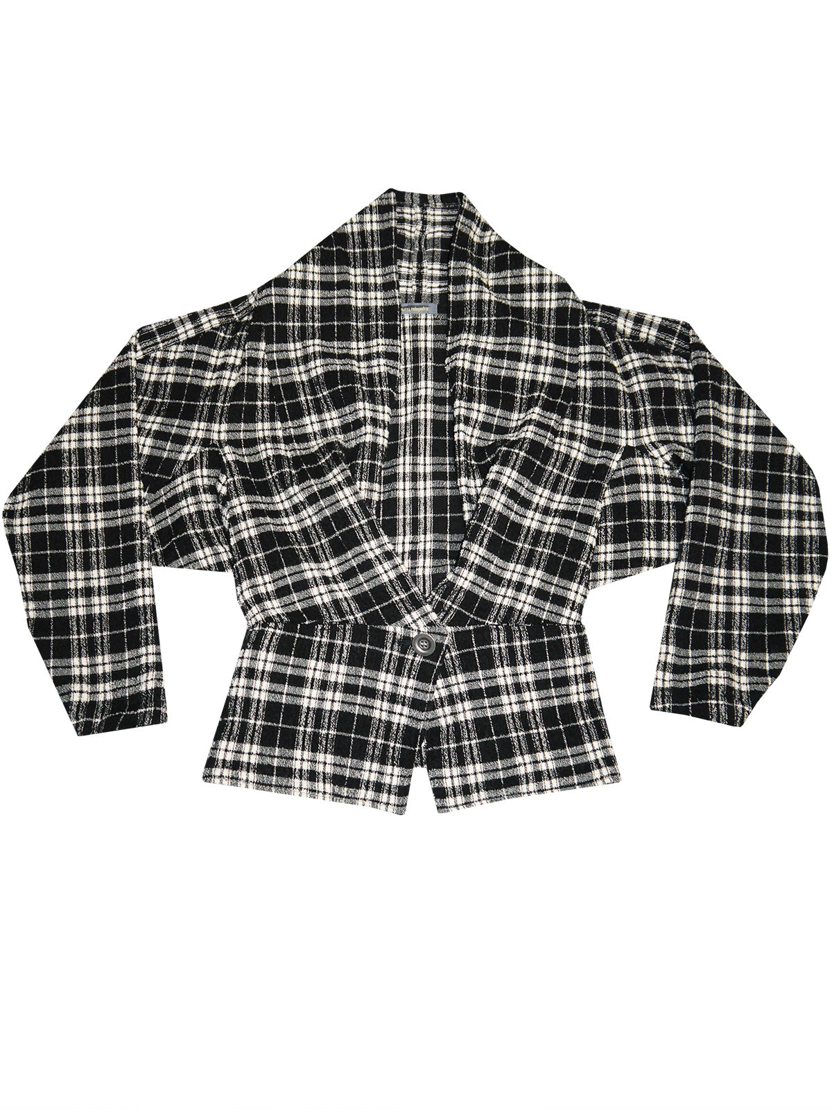 ISSEY MIYAKE Fall 1987 Documented Plaid Jacket w/ Twisted Collar Size S
