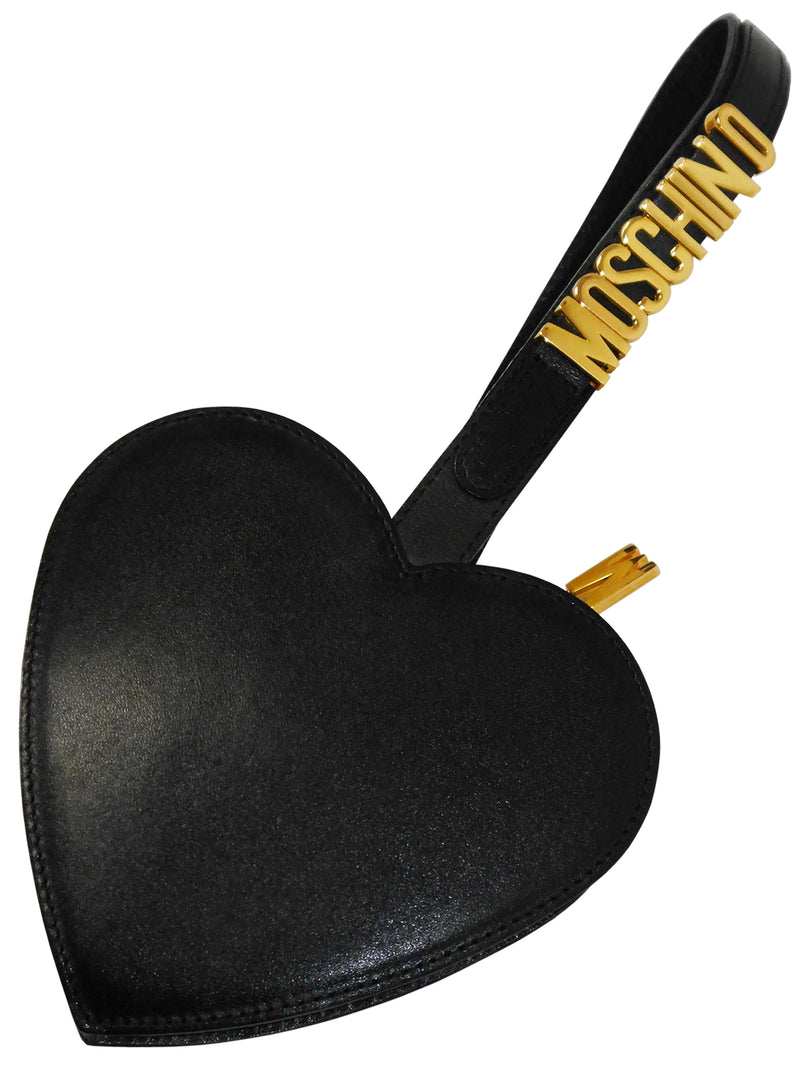 moschino black heart bag