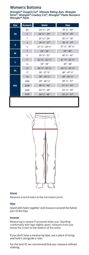 Studiofit Women WEStern Pants Size Chart – Westside