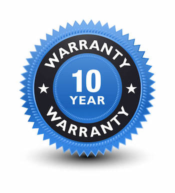 Logo stating 10 Year warranty
