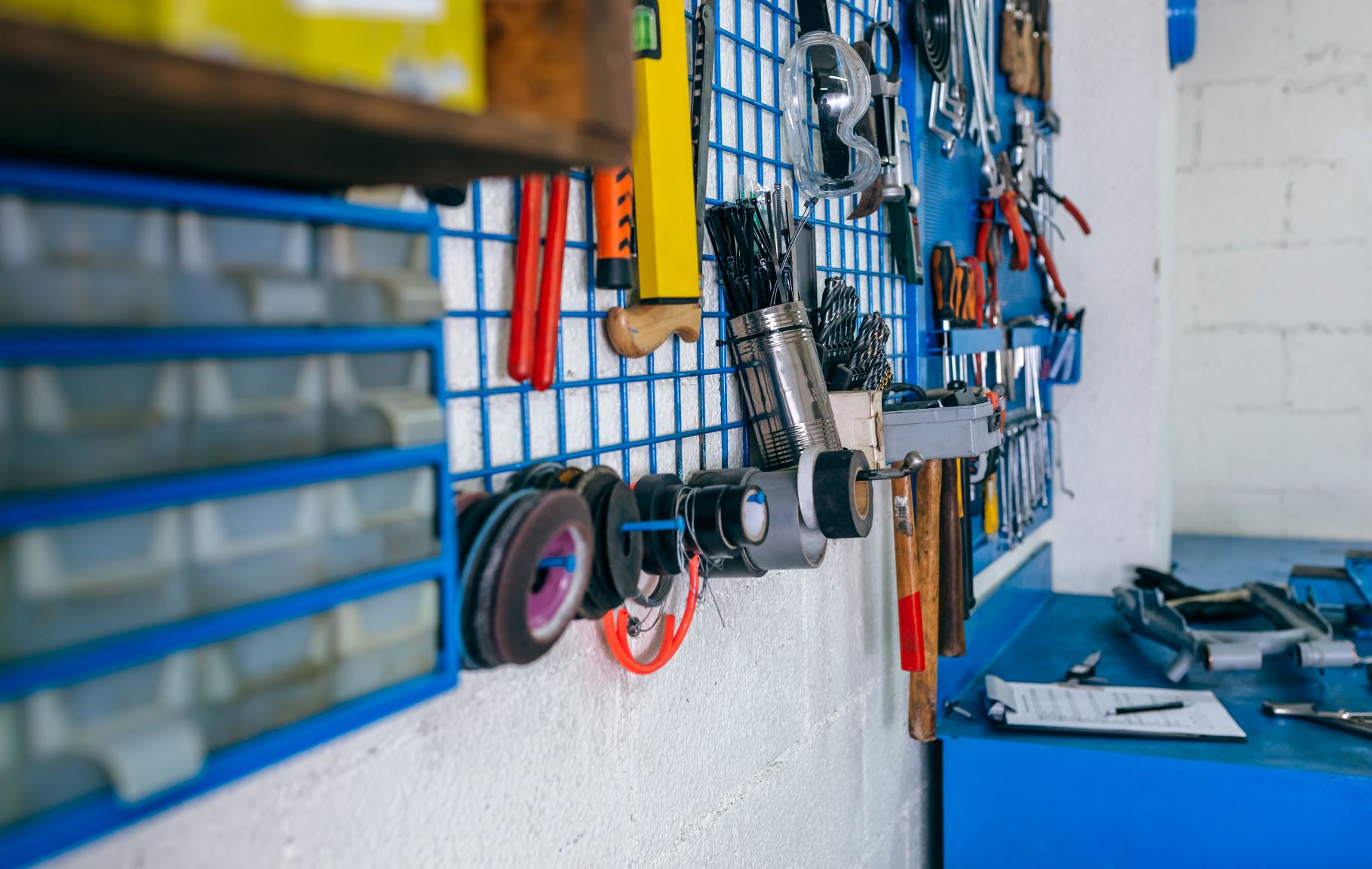 organized garage wall