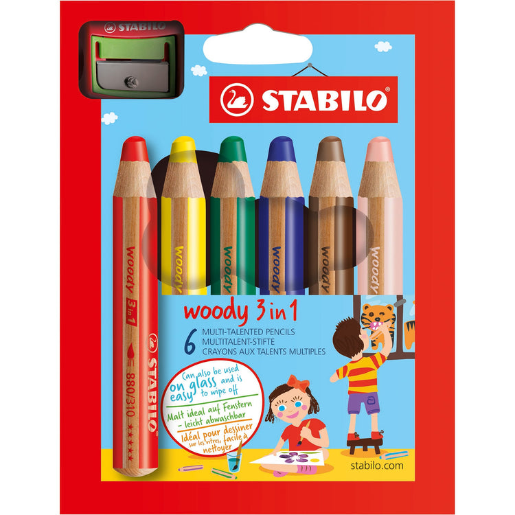 software Afscheid annuleren STABILO Woody 3 In 1 Color Pencil, Watercolor And Wax Crayon Set of 6 –  WashiWednesday
