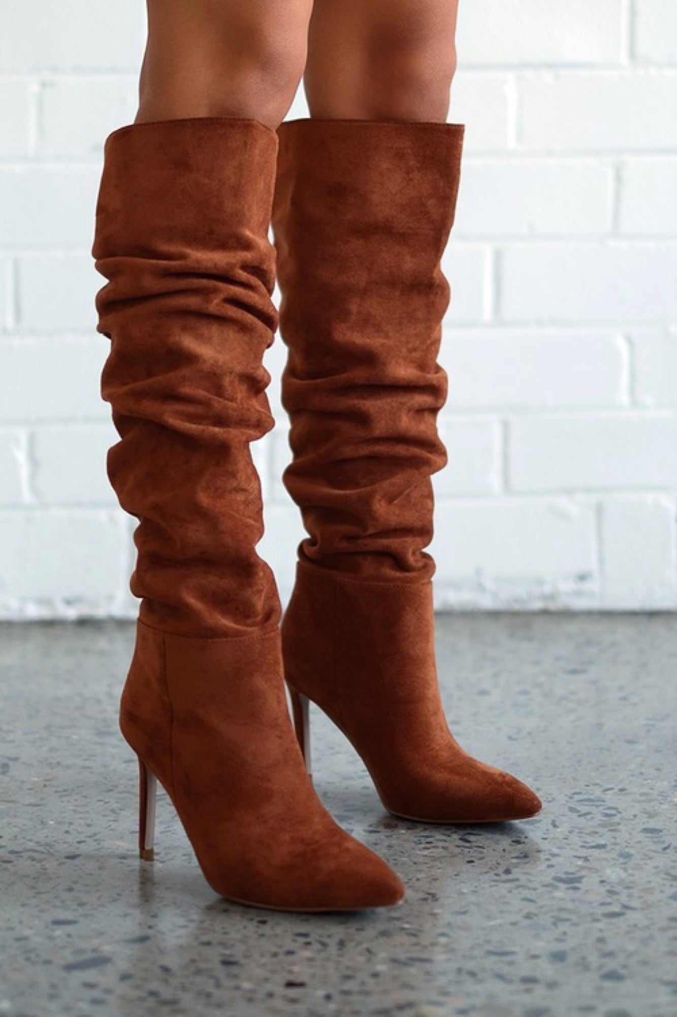 chestnut suede boots