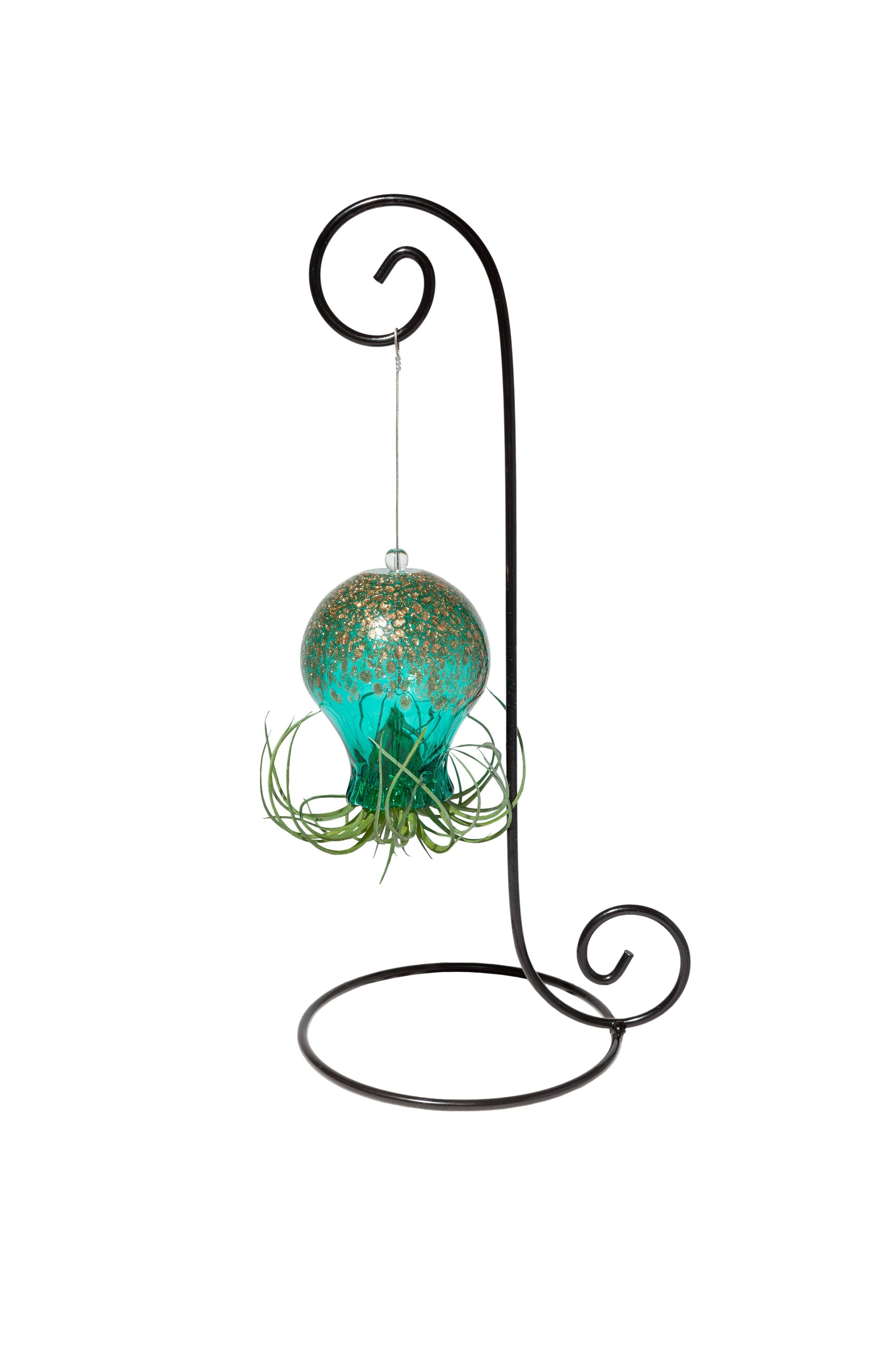 Octopus Hand Blown Art Glass Air Plant Holder Or Metal Stand - CJ Gift Shoppe