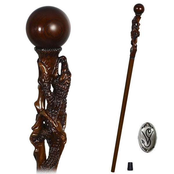 Fancy Dresses Dragon Claw Walking Cane Hilking Stick Staff Knob Magic Ball Black Wooden Shaft Karteksambalaj Com Tr