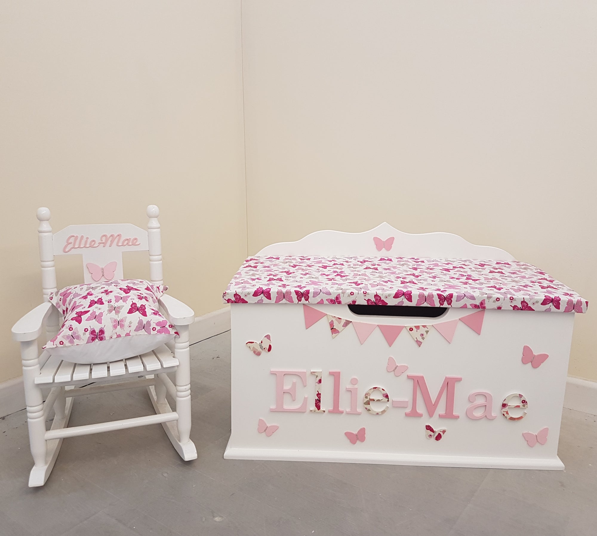 personalised toy box with padded seat