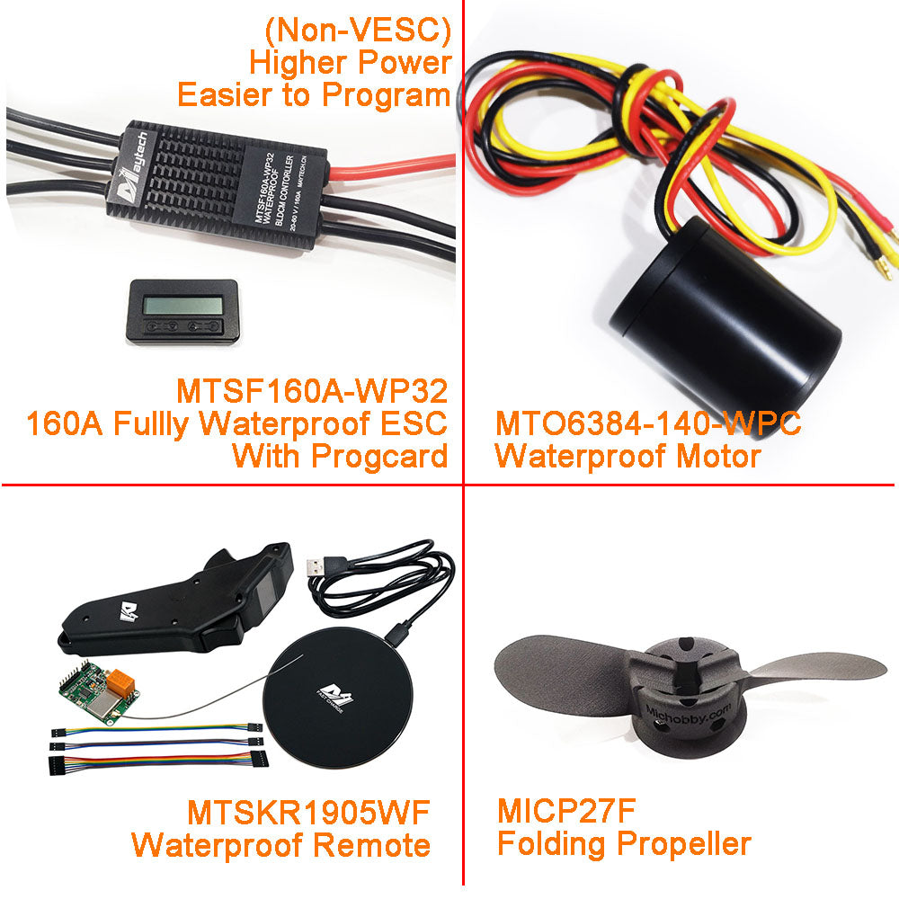 Efoil DIY Foil Assist Kit ( 6384 140KV Waterproof Motor +160A Fully Waterproof ESC + MTSKR1905WF Waterproof Remote )