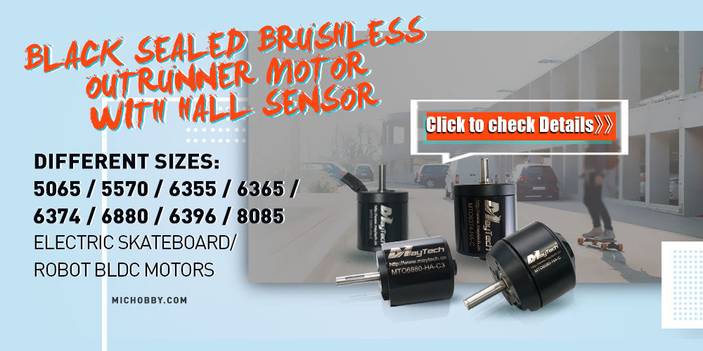 Black Sealed Brushless Outrunner Motor With Hall Sensor