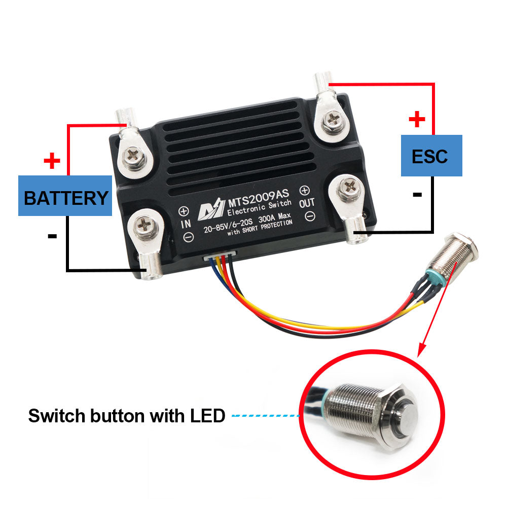 300A 85V antispark switch battery cut off switch with short circuit protection for electric hydrofoil surfboard efoil