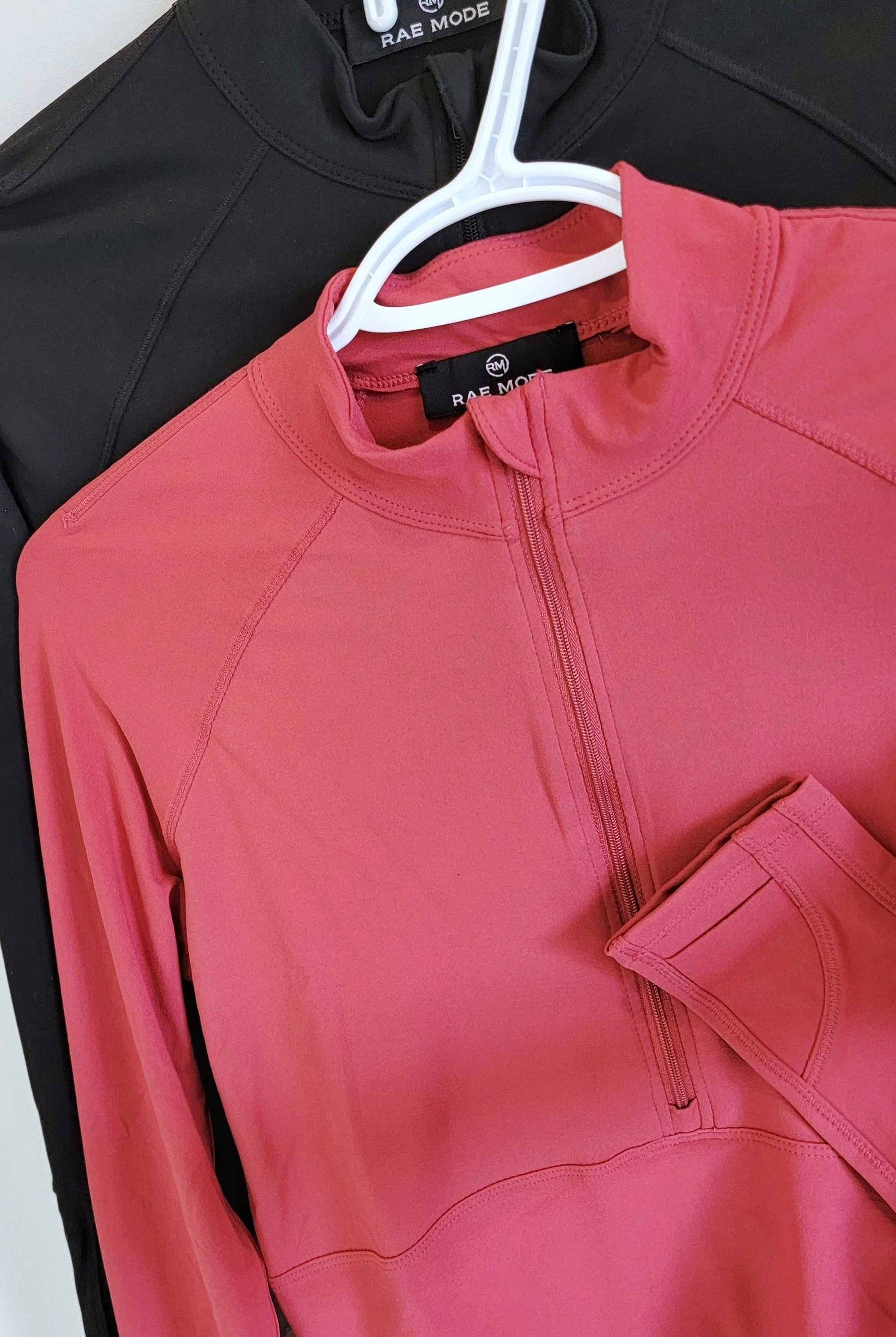 Quarter Zip Long Sleeve Active Top - Coral Pink *Small & Med* – Bunky &  Marie's Boutique