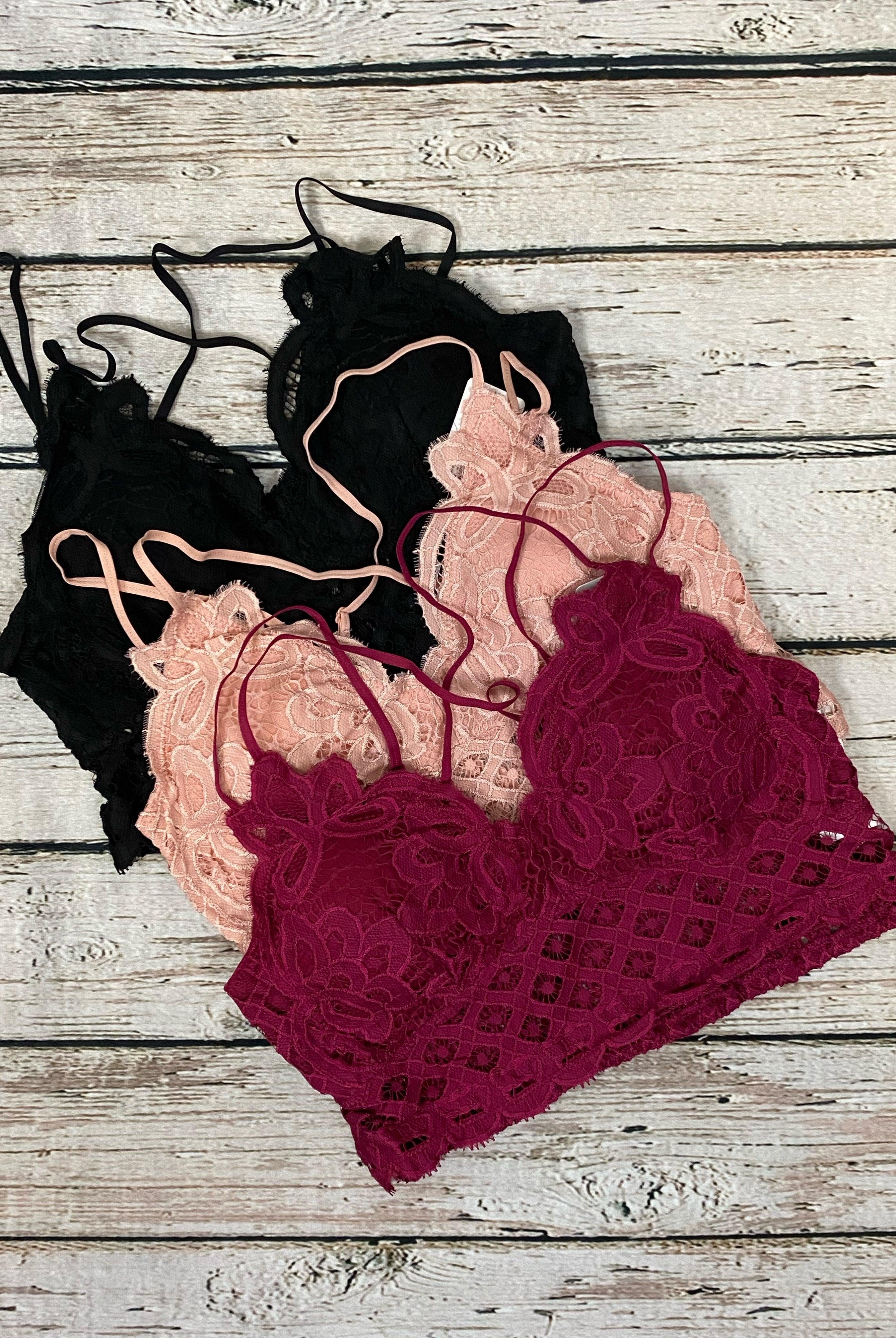 Crochet Lace Bralette • Dark Rust – Tonya's Treasures Inc.