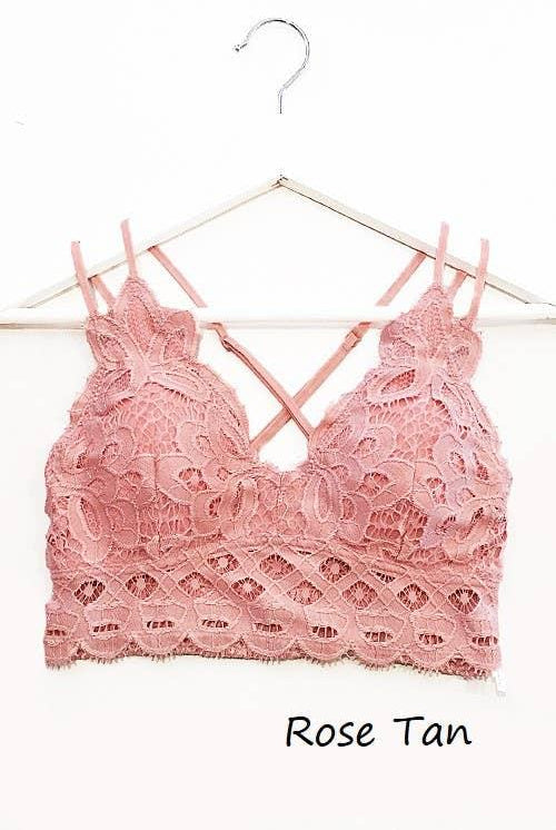 Scalloped Lace Cami Bralette - Rose Tan *1XL & 2XL* – Bunky & Marie's  Boutique