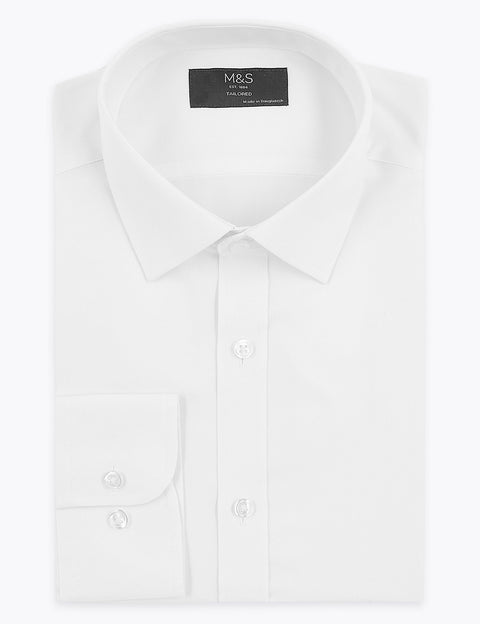 Tailored Fit Textured Easy Iron Shirt 