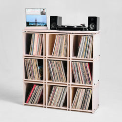 FULL STACK Modular Record Storage  16 Boxes, each holds 60-70 LPs