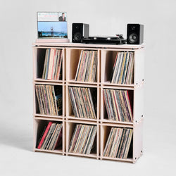 FULL STACK Modular Record Storage  16 Boxes, each holds 60-70 LPs – 6x6  Design Build