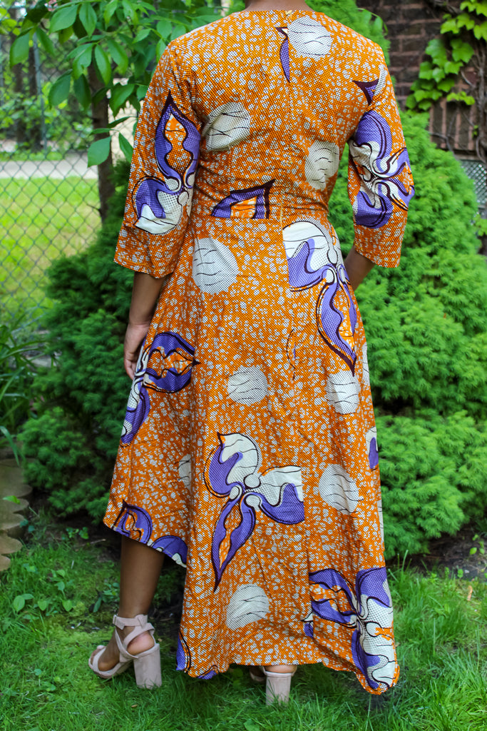 orange high low dress