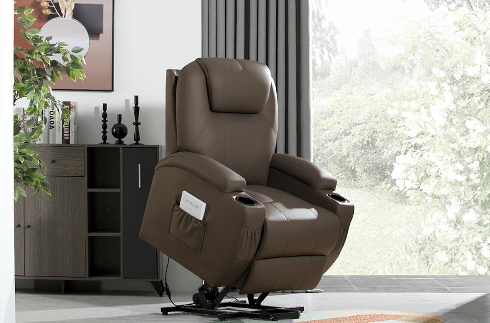 Leather Power Lift Recliner Chair