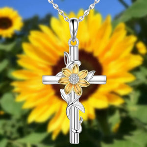 Sunflower Cross Pendant Necklace - Feel Good Swag