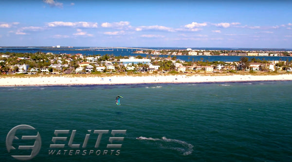A kiteboarder at Pass-A-Grille Tampa Bay Kitesurfing
