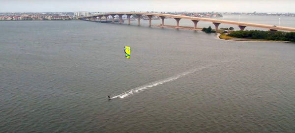 An aerial view of Kitesurfing in Tiera Verdi