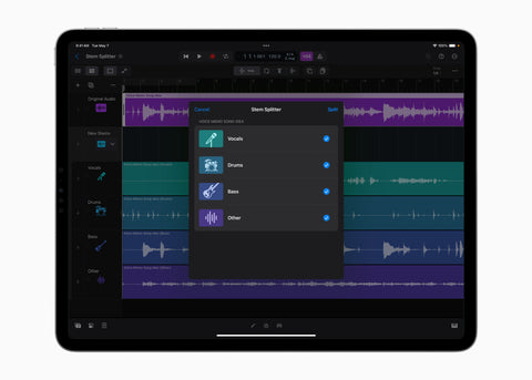 Logic Pro ai Stem Splitter feature