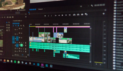 Adobe Premiere Pro timeline on a computer monitor