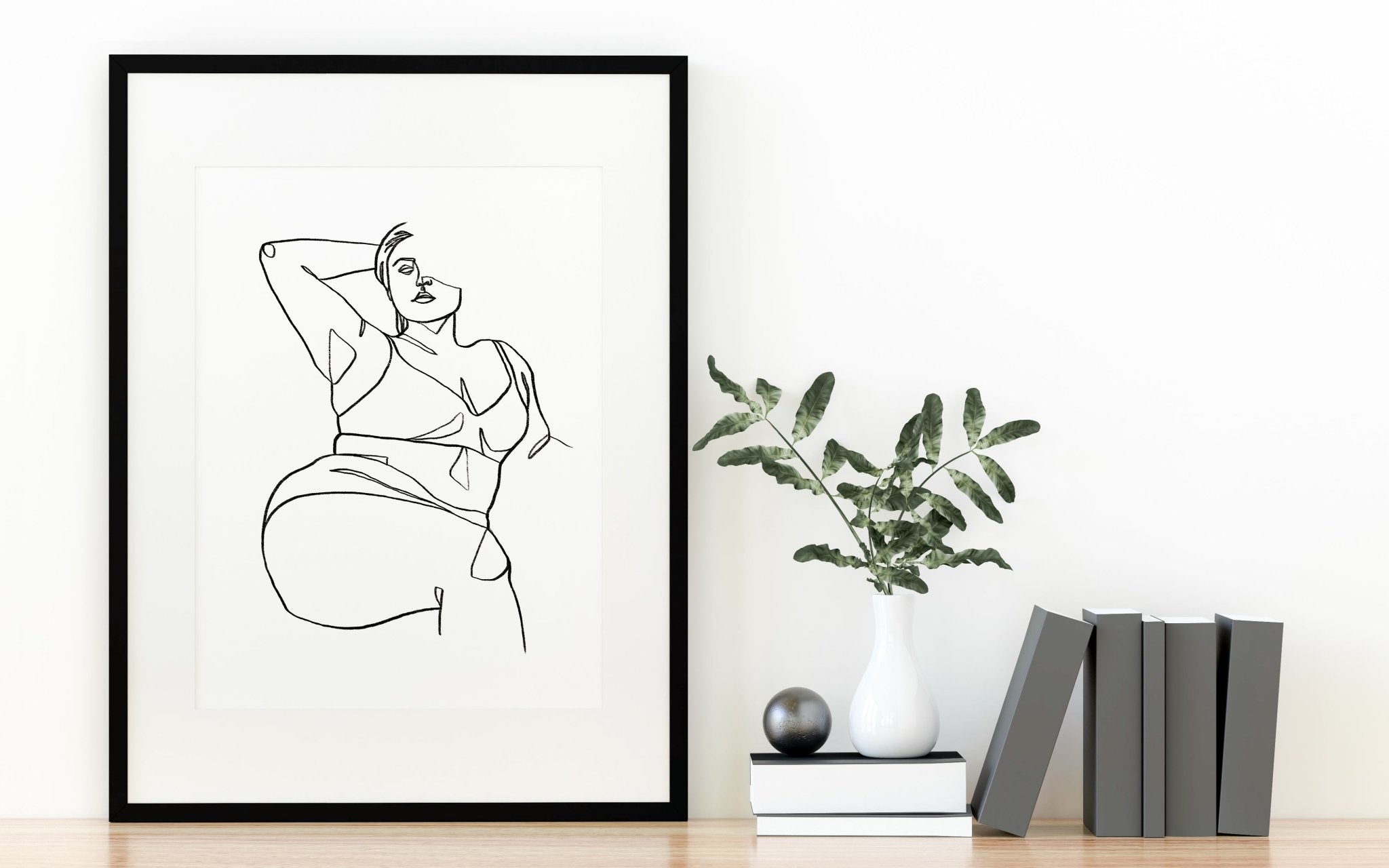 Curvy Line Drawing Print Unique Wall Art from Moonshine Prints