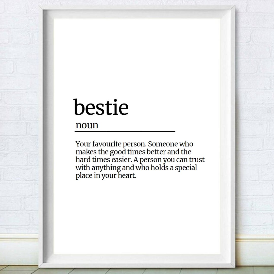 Funny Best Friend Meaning Print, Definition, Typograpy, Wall Art Gift