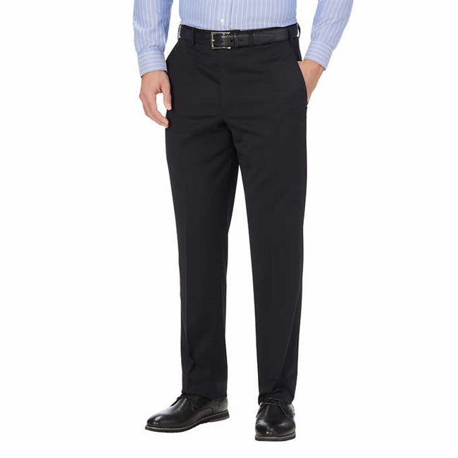 JB Britches Men's Flat Front Wool Blend Dress Pants Black – 200 Brands