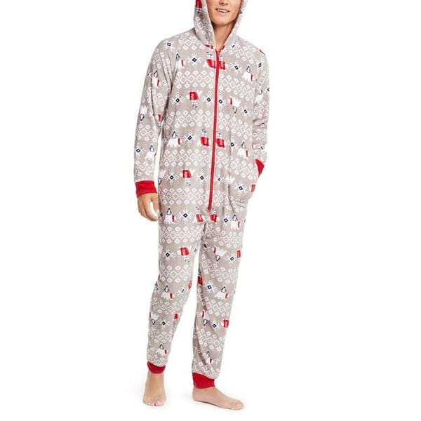 Family Pajamas Macy's Men's Polar Bear Hooded Pajamas Grey – 200 Brands