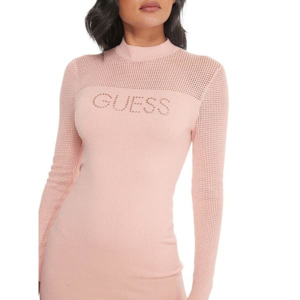 GUESS women's dress Savanna Rhinestone Logo Sweater Dress – 200 Brands