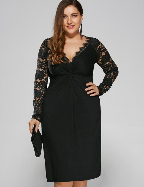 black lace bodycon dress plus size