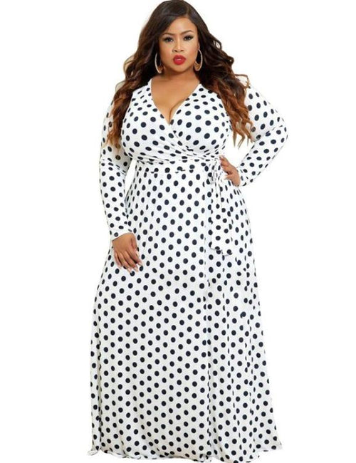 long polka dot maxi dress