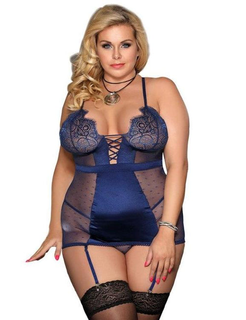 plus size satin babydoll