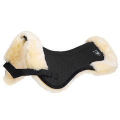 Horsedream UK Sheepskin Half Pad. Beautiful Merino lambskin half pad with border, spine free for extra ventilation. Manufactured by Christ Lammfelle