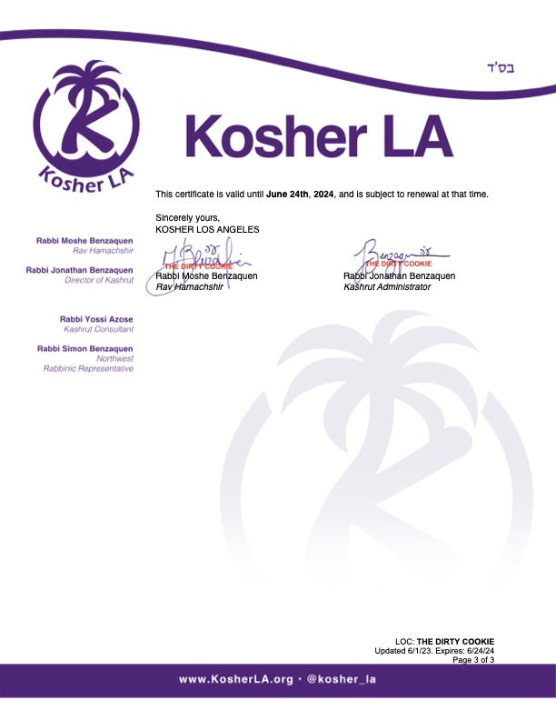 dirty cookie kosher certificate page 3