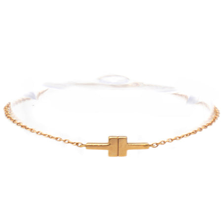 Image of T 18K Rose Gold Single Chain Bracelet