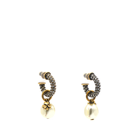 Image of Pearl Gold Tribales Earrings with crystals embellished