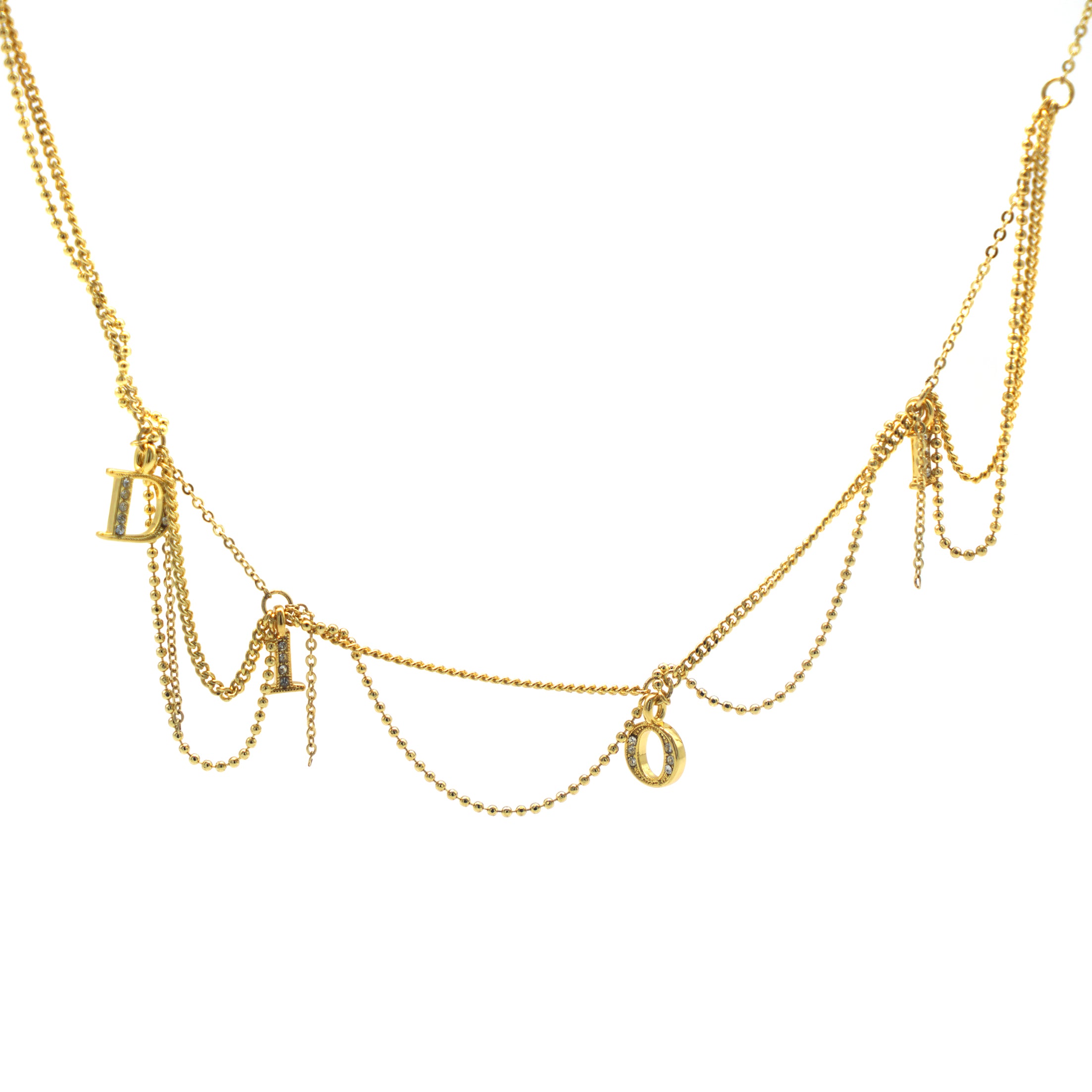 image of Aged Gold D.I.O.R Layered Necklace