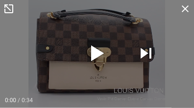 LOUIS VUITTON Vavin PM Damier Ebene Crossbody Bag Brown