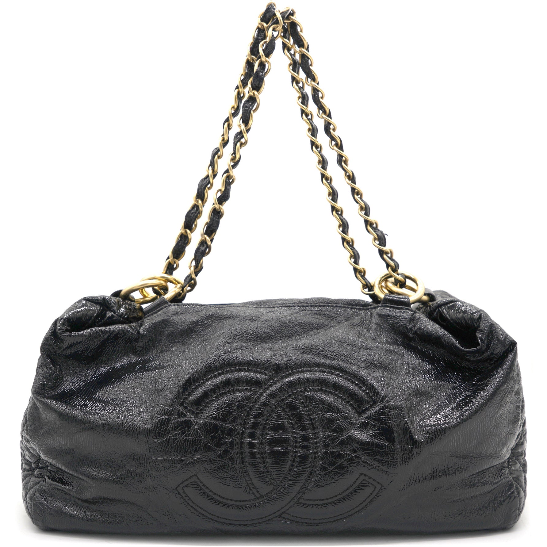 CHANEL Classic Lambskin Double Chain Double Flap Bag Black Medium Square  gold hardware  Preloved Lux Canada AUthentic