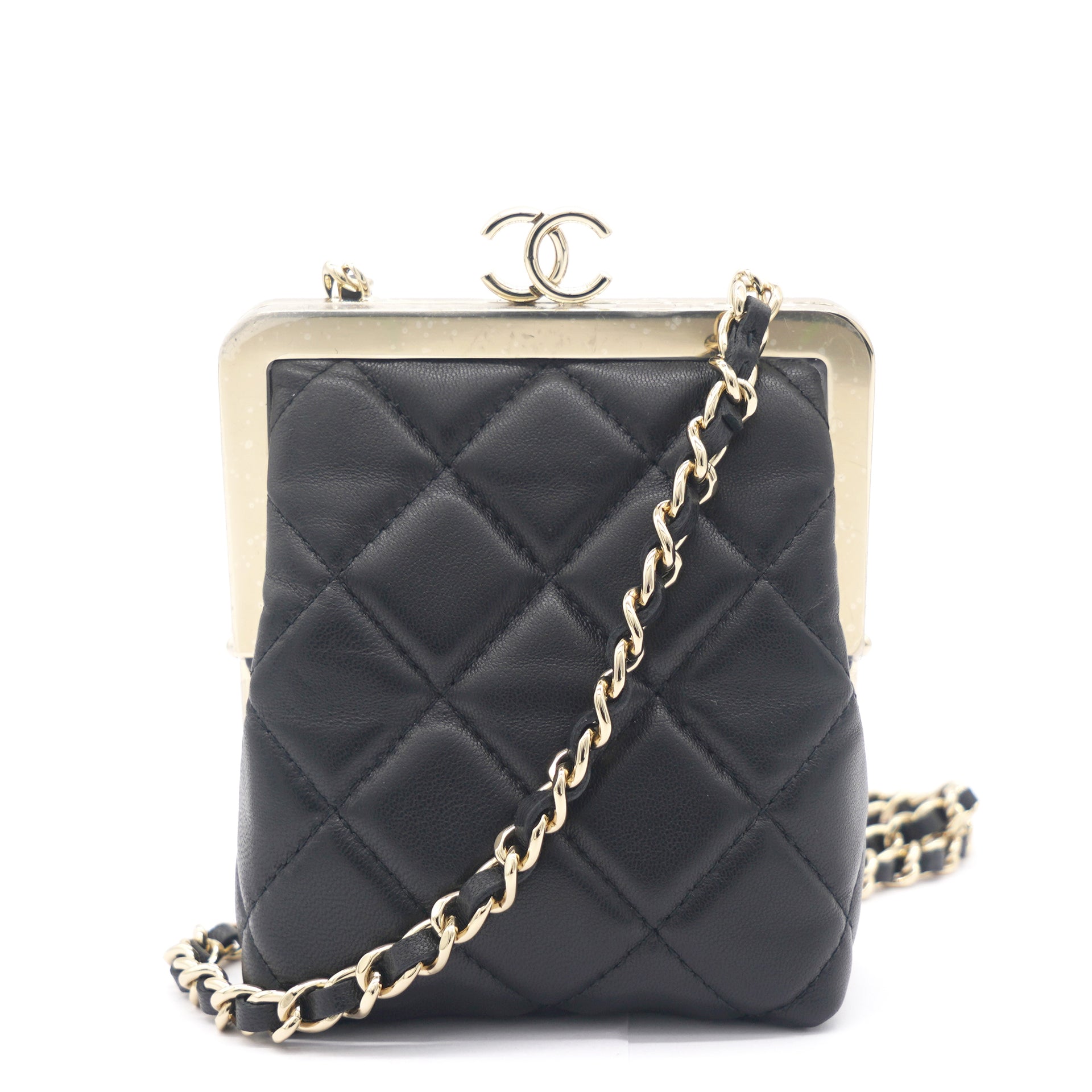CHANEL Silver Hw Single Flap Chain Shoulder Bag Black Quilted Lam Leather  ref204915  Joli Closet