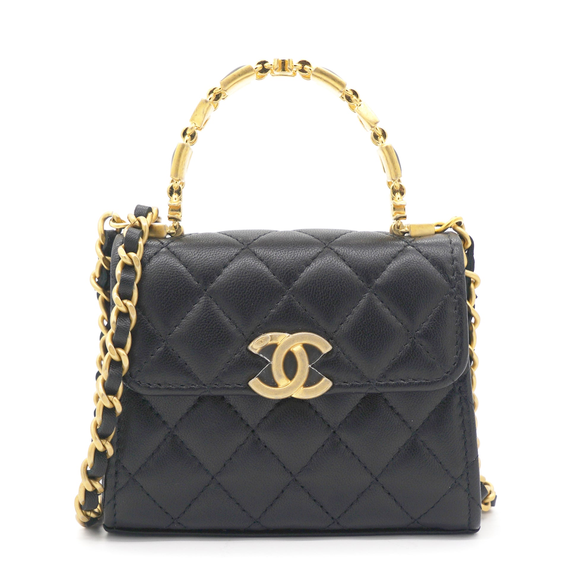 CHANEL Lambskin Quilted Mini Trendy CC Clutch With Chain Ecru 612050   FASHIONPHILE