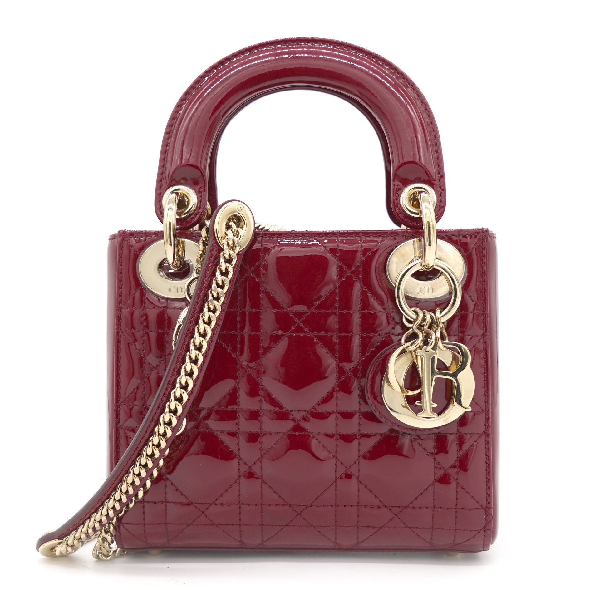 Dior Mini Lady Dior Patent Red SHW