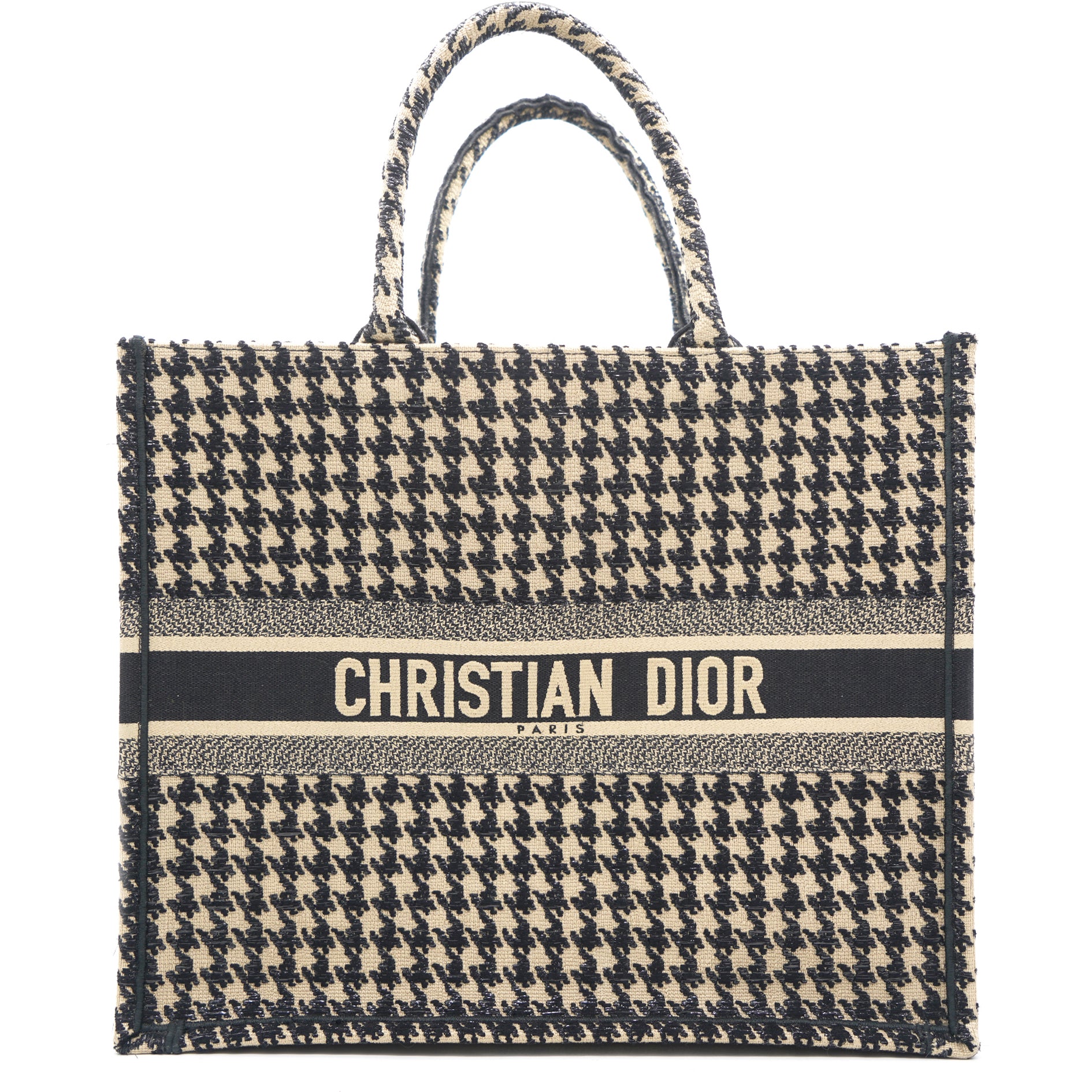 Christian Dior Book Tote Houndstooth Canvas Mini at 1stDibs  christian dior  houndstooth dior houndstooth book tote christian dior houndstooth bag