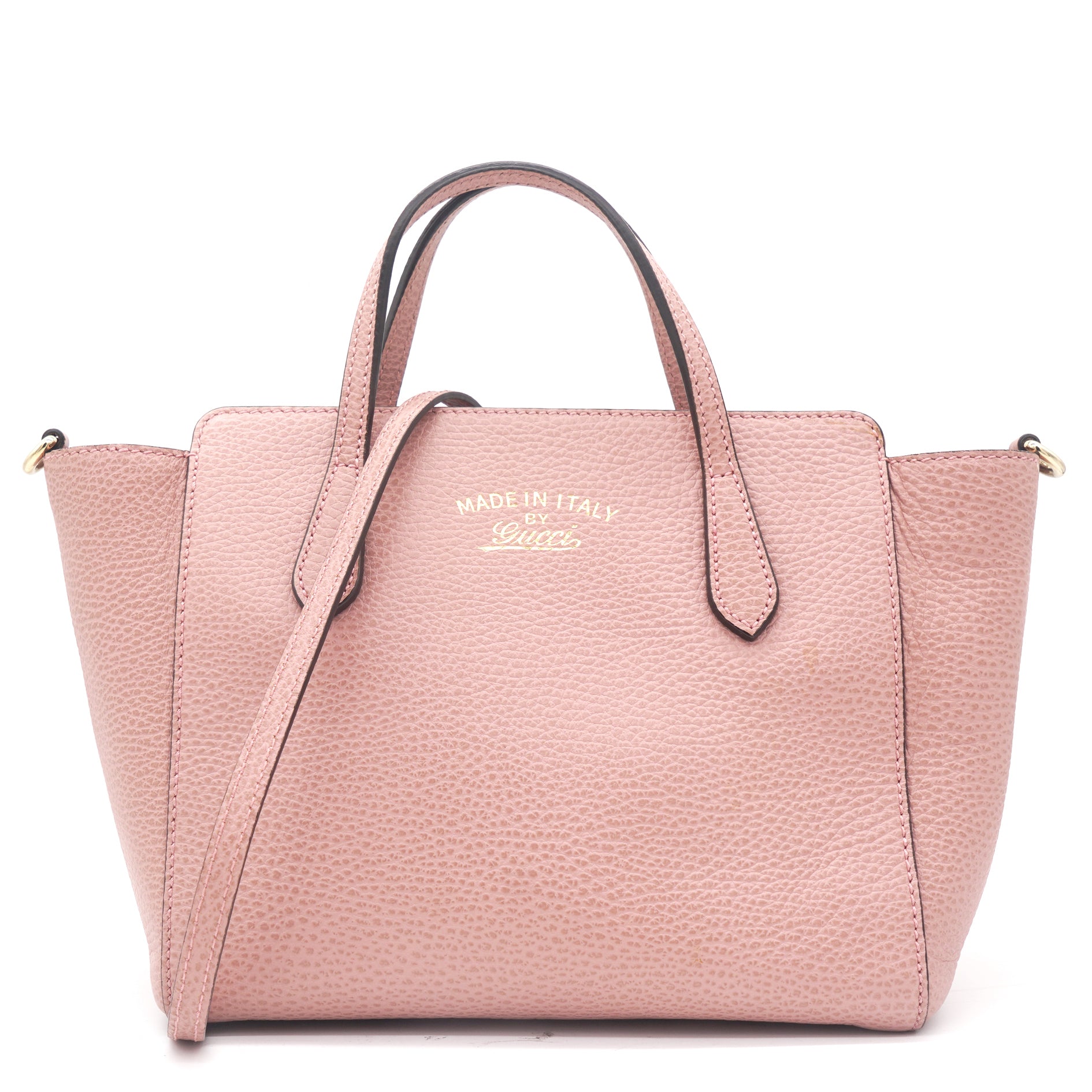 Gucci Pink Pebbled Leather Swing Tote – STYLISHTOP
