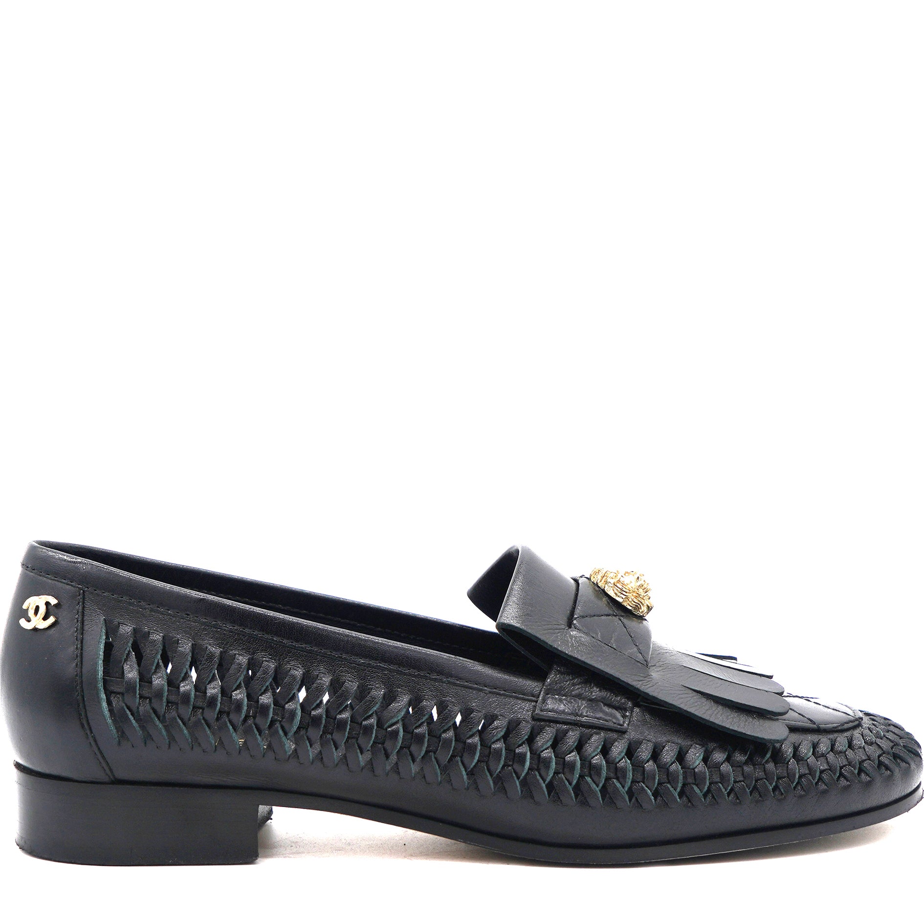 Chanel Black Leather Loafers Cut Out 37 – STYLISHTOP